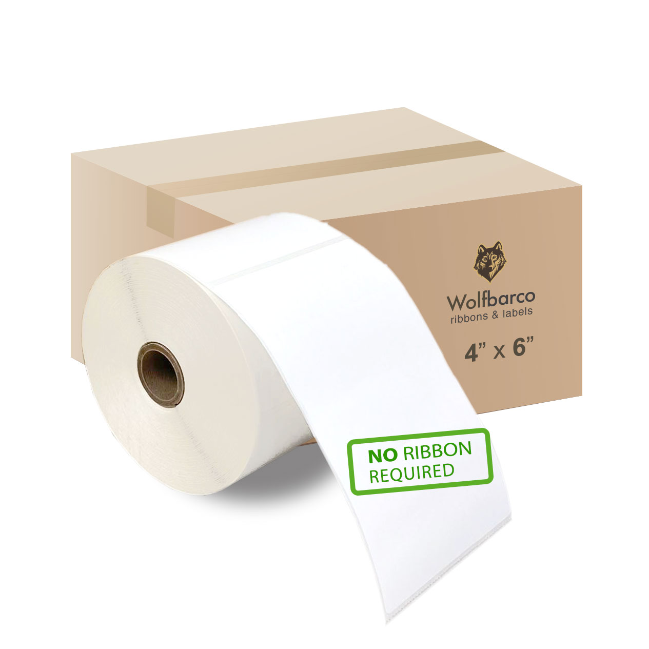 20 Rolls Direct Transfer Paper Label/Industrial Grade 4" x  6", with Perforation, 1"Core, 4" OD, 250 labels per Roll - White, Compatible with Zebra, Godex and other printers