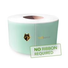 4" x 6" direct thermal green label, no ribbons required